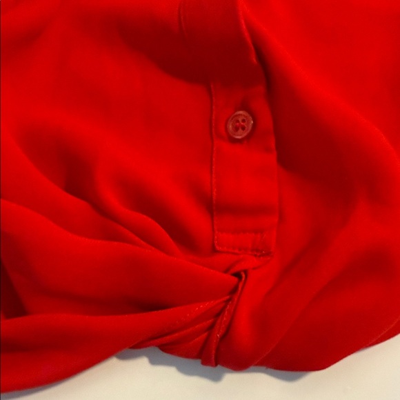 INC International Concepts Vibrant Red Blouse EUC - Picture 4 of 4